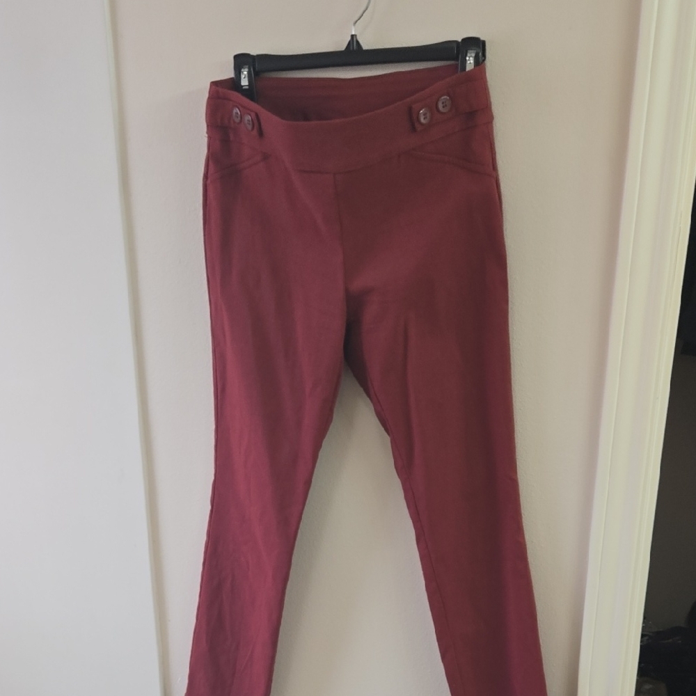 Joe B Women's Maroon Straight Leg Pants